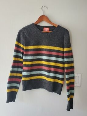 ODF Colourful Striped Lambswool Crewneck | 70% Lambswool | Size M